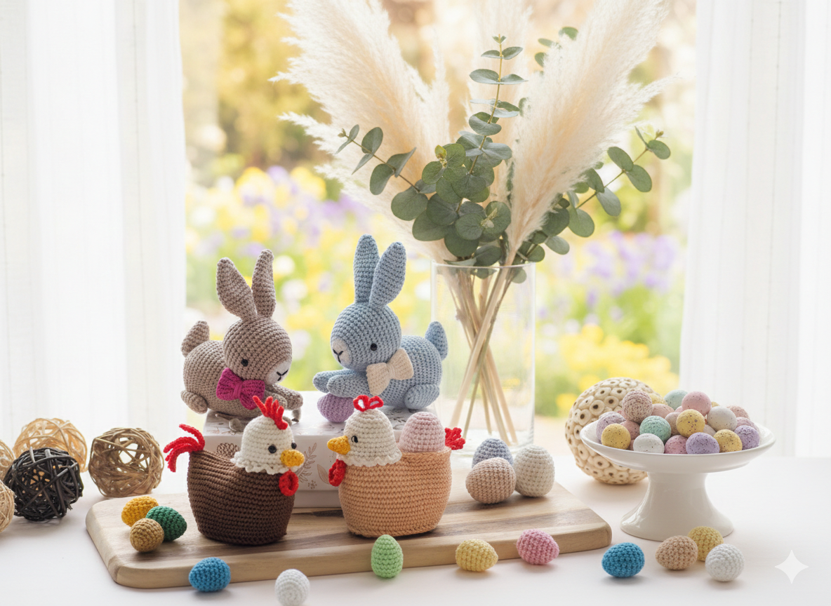 Easter Toys: Chick, Rooster, Bunny