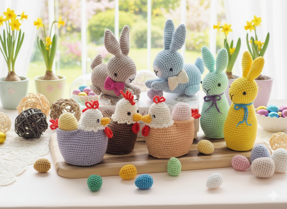 Easter Toys: Chick, Rooster, Bunny